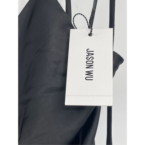 Jason Wu Slip Dress Satin Women Medium Black Sleeveless New MIDI‎ Strappy - Picture 6 of 13